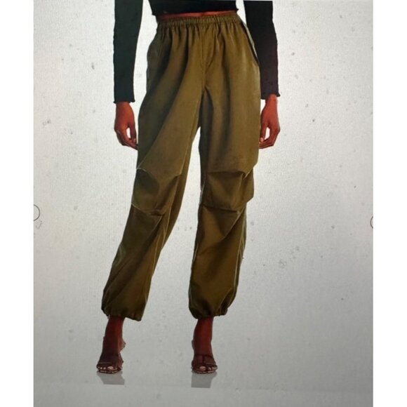 AQUA Size 2Xl Polyester Elastic Waist  Color Rich Olive Pants RN Plus - Picture 2 of 8